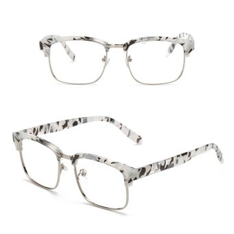 JINQIANGUI Fashion Glsses Frame Square Glasses White Frame Glasses Plastic Frames Plain for Myopia Women Eyeglasses Optical Frame Glasses - intl