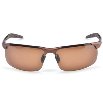 Aoron Sunglasses 8177 Aluminum Magnesium Polarized UV400 Sunglasses For Driving Car Sports Outdoors Men Fishing Brown Flame Eyewear - Intl