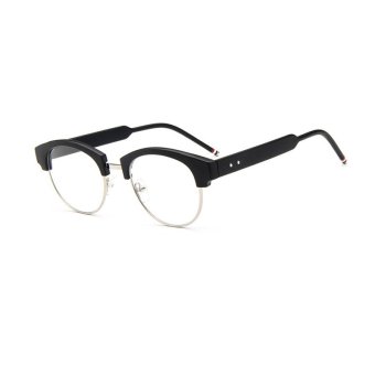 Fashion Glasses Frame Half Frame Glasses Black Frame Glasses Plastic Frames Plain for Myopia Women Eyeglasses Optical Frame Glasses Oculos Femininos Gafas - intl