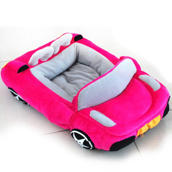 360DSC Soft Fleece Lovely Handsome Benz Car Shape Small Pet Dog BedHouse - Rosy