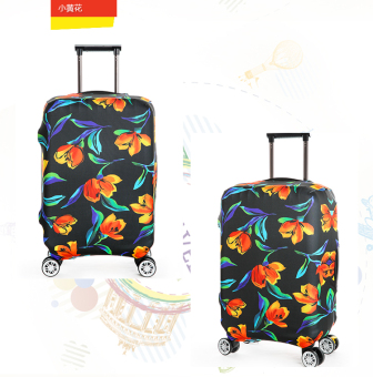 FLORA Stretchable Elasticy 22-24 inch Waterproof Stretchable Suitcase Luggage Cover to Travel- yellow flowers - intl