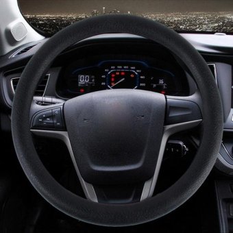 Crocodile Texture Universal Rubber Car Steering Wheel Cover Sets Four Seasons General (Black) - intl