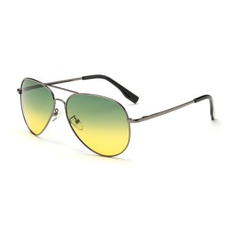 Womens Eyewear Sunglasses Women Aviator Sun Glasses Green Yellow Color Brand Design
