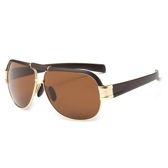 Classic Polaroid Sunglasses Men Polarized Driving Sun Glasses Mens Sunglasses Brand Designer Fashion Sunglasses Oculos AL8985-05 (Gold Frame)