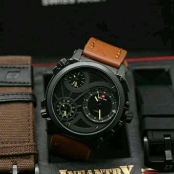 Original Swiss Army Infantry Limited Edition - Jam tangan Pria Premium Leather Strap