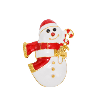 New Crystal Rhinestone Cute Christmas Snowman Xmas Gift Jewelry - intl