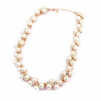 Hequ New Chic and High Quality Fashion Jewelry Pendant Flash Diamond Crystal Jewelry Popular Pearl Necklace Crystal Chain - intl