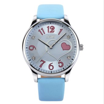 SKMEI Womens Automatic Watch Womens Fashion Leather clock top quality famous china brand waterproof luxury military vintage(Blue) - intl
