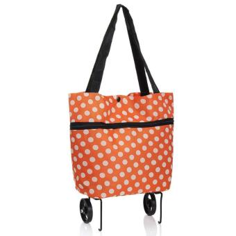 Trolley Bag Polkadot Cart/Tas Troly Troli Keranjang Lipat - Orange