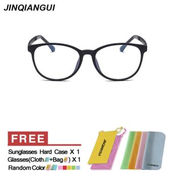 JINQIANGUI Fashion Women Glasses Frame Oval Glasses Black Frame Glasses Plastic Frames Plain for Myopia Women Eyeglasses Optical Frame Glasses - intl