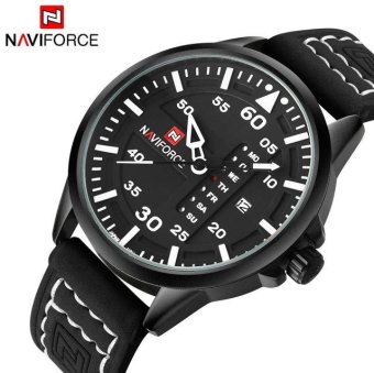 NAVIFORCE 9074 Mens Watches Top Brand Luxury NAVIFORCE Quartz Watch Men Sport Military Clock Male Leather Strap Wristwatch Relogio Masculino (White) - intl