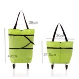 Foldable Trolley Bag Cart - Tas Troly / Troli Keranjang Lipat - Hijau Polos