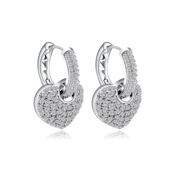 Clip on Earring Brand New 925 Sterling Silver Jewelry Fashion Lovely Heart