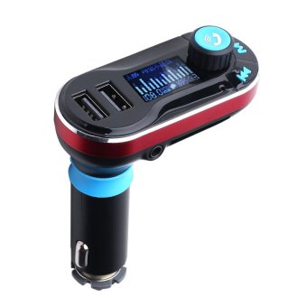 BT66 Bluetooth Car Kit Handsfree Dual USB Car Charger FM Transmitter (Red) - Intl
