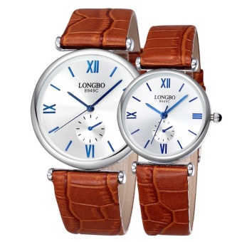 yiokmty LONGBO brand watches couple watch ultra-thin leather belt casual upscale waterproof hand