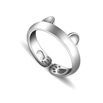 Female Fashion Jewelry 925 Sterling Silver Ring Cute Finger Band Adjustable Ring for Girls