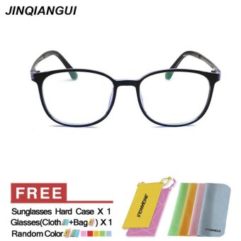 JINQIANGUI Glasses Frame Men Square Plastic Eyewear Blue Color Frame Brand Designer Spectacle Frames for Nearsighted Glasses - intl