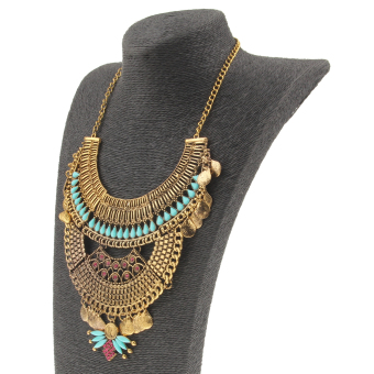 BolehDeals Unique Tassel Gold Tone Vintage Ethnic Style Women's statement Necklaces
