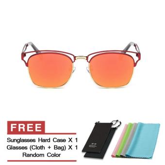 Sunglasses Polarized Men Mirror Sqare Sun Glasses Orange Color Brand Design (Intl)