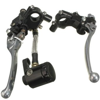 Pair Universal Motorcycle 7/8\" 22mm Handlebar Brake Master Cylinder Clutch Lever Black and Chrome - intl