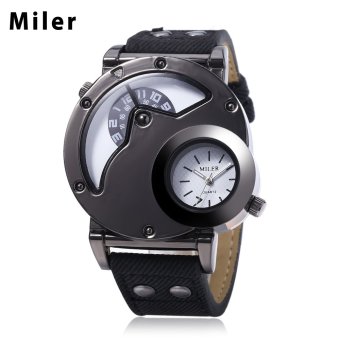 SH Miler A8305 Men Quartz Watch Punk PU Band Unique Sub-dials Outdoor Sports Wristwatch White - intl