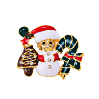 Fashion Jewelry Christmas Snowman Brooch Ornament Christmas Gift Colorful - intl