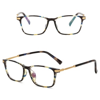 JINQIANGUI Fashion Glsses Frame Rectangle Glasses Yellow Frame Glasses Plastic Frames Plain for Myopia Men Eyeglasses Optical Frame Glasses - intl