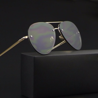 2017 NEW! Pilot Sunglasses Women Retro Polarized Sunglasses Men Classic Brand Designer Unisex Sunglasses Fashion Style 3027(gold frame grey lens) - intl