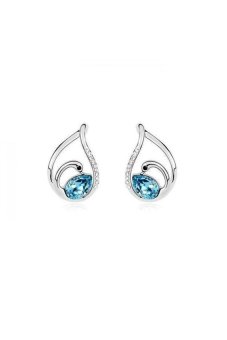 HKS HKS5796Qs Phantom Of The Swan Austria Crystal Earrings Ocean Blue - Intl