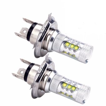 2 Buah Mobil H4 80 Watt CREE Lampu Kabut LED Lampu Belakang Tinggi Rendah Sorotan Lampu Bohlam (Putih)