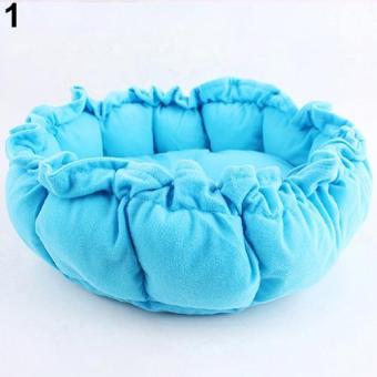 Bluelans Fashion Puppy Pet Retractable Pumpkin Shape Soft Bed Dogs Cats Warm Kennel 70 cm (Blue) - intl