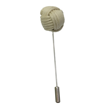 Beautymall Handmade Braided Cute Ball Stick Pin Scarve Shirt Dress Lapel Brooch Off White - intl
