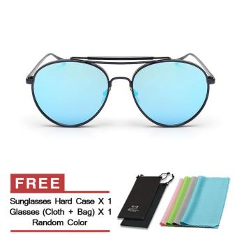 Women's Eyewear Sunglasses Women Aviator Sun Glasses Blue Color Brand Design (Intl)