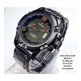 Swiss Army Limited Edition Free Leather Strap - Hitam - Stainless - SA V125