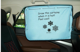 SAFEBET cartoon car with summer suntan side window curtain suction-cup heat-insulating curtain shade block 2 layer - intl