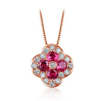 Fashion Red Ruby Pendant for Women 925 Sterling Silver Necklace Gemstone Jewelry