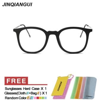 JINQIANGUI Glasses Frame Women Square Plastic Eyewear Black Color Frame Brand Designer Spectacle Frames for Nearsighted Glasses - intl