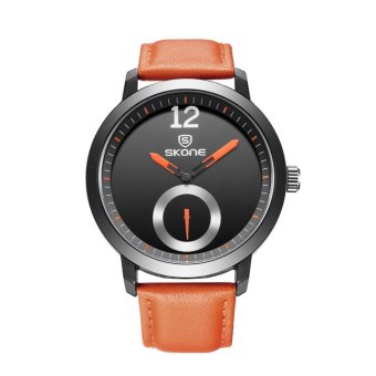 360DSC New Unique Dial Lovers Watch Men's Quartz Movement PU Leather Band Wrist Watch 5015 - Orange - intl