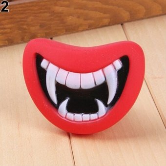 Bluelans Pet Toy Vinyl Devil's Red Lip & Pink Pig Nose Squeak Sound Dog Cat Chewin Toy 2 (Red) - intl