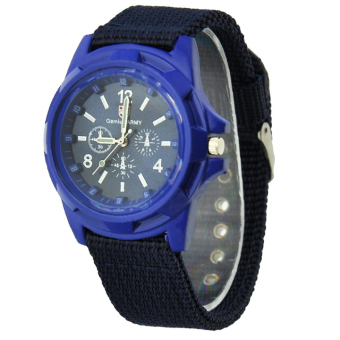 ETOP Men Pilot Aviator Fabric Strap Quartz watch Sports Wrist Watch 5 Colors (Blue)