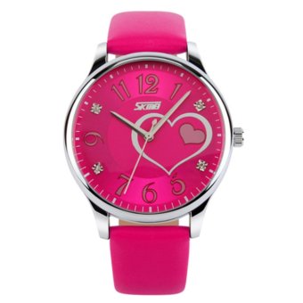 SKMEI Womens Automatic Watch Womens Fashion Leather clock top quality famous china brand waterproof luxury military vintage(Rose) - intl