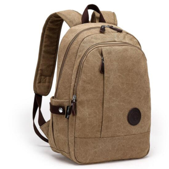 LOCAL LION Canvas Casual Backpacks School Bag for Girl Boy Water Resistant Laptop Bag(Light brown)
