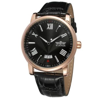 Winner Men Mechanical Automatic Dress Watch with Gift Box WRG8051M3R11 (Black)