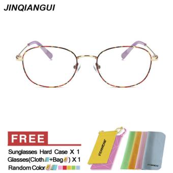JINQIANGUI Fashion Glasses Frame Rectangle Glasses Gold Frame Glasses Titanium Frames Plain for Myopia Women Eyeglasses Optical Frame Glasses - intl