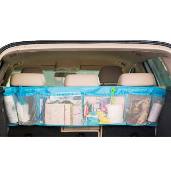 Car Seat Back Tidy Organiser Multi-Pocket Auto Travel Hanging Storage Bag Holder -BIRU