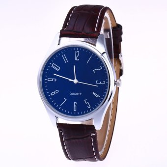 Fashion Men Casual Luxury Watch Leather Band Quartz Wrist Business Watch - intl