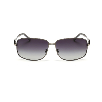 Sunglasses Polarized Men Mirror Rectangle Sun Glasses Grey Color Brand Design (Intl)