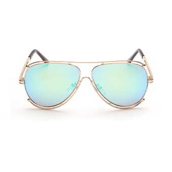 Women's Eyewear Sunglasses Women Aviator Sun Glasses Yellow Green Color Brand Design