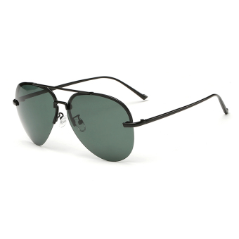 Men Sunglasses Polarized Mirror Sun Glasses GreenBlack Color Brand Design (Intl)