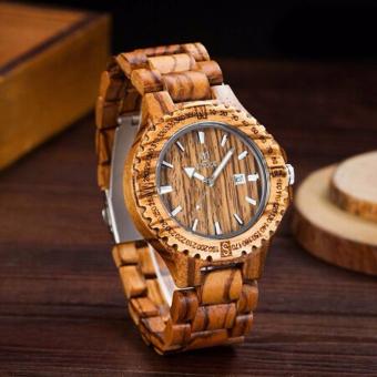 Hequ brand new chic Fashion Uwood Natural Sandal Wooden Watches for Men Women 100% Hypo-Allergeric - intl